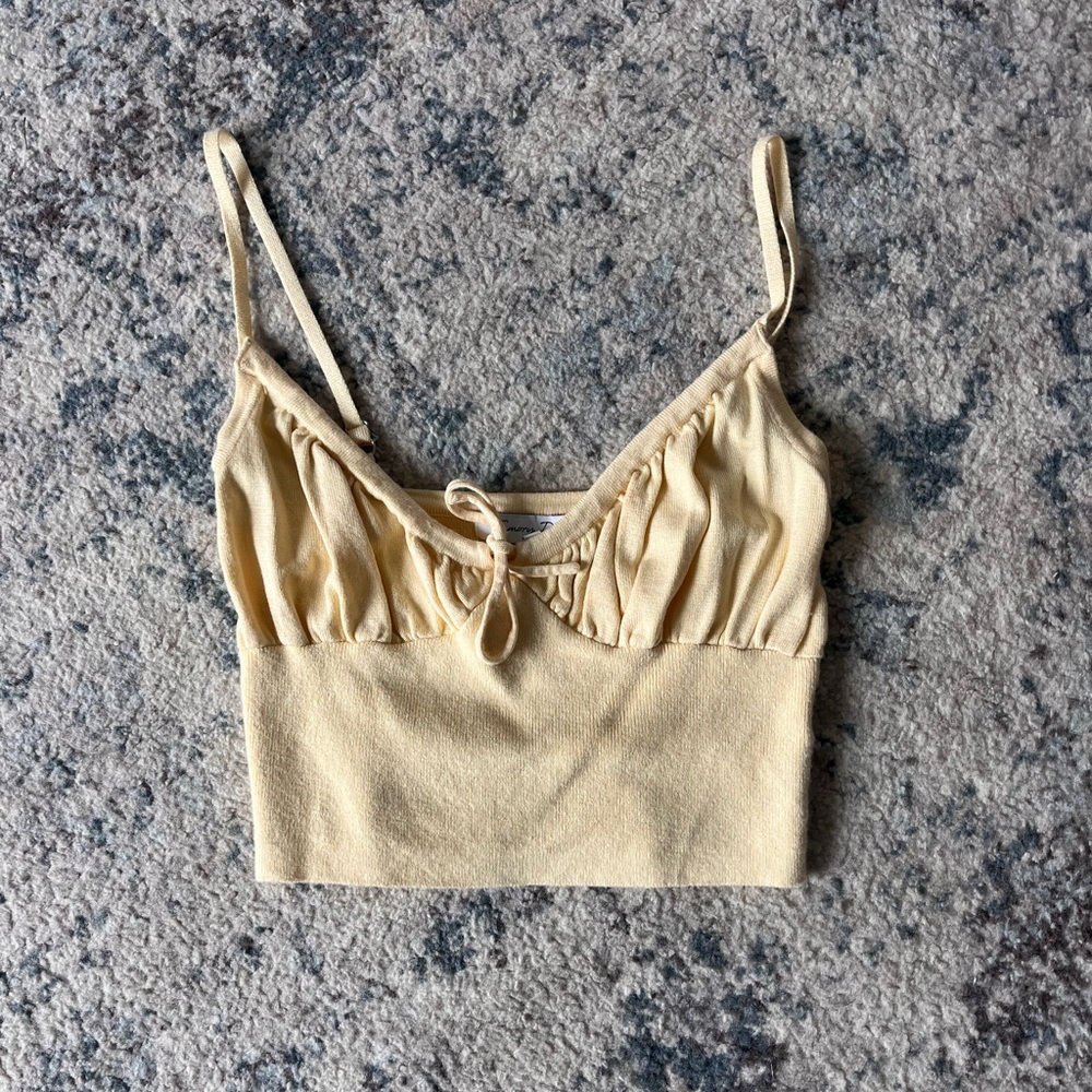 Gray Bandit Yellow Sleeveless Crop Top